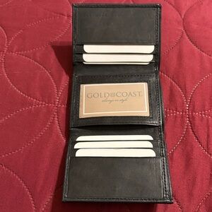 Gold Coast Black Lambs Leather Tri-Fold Wallet